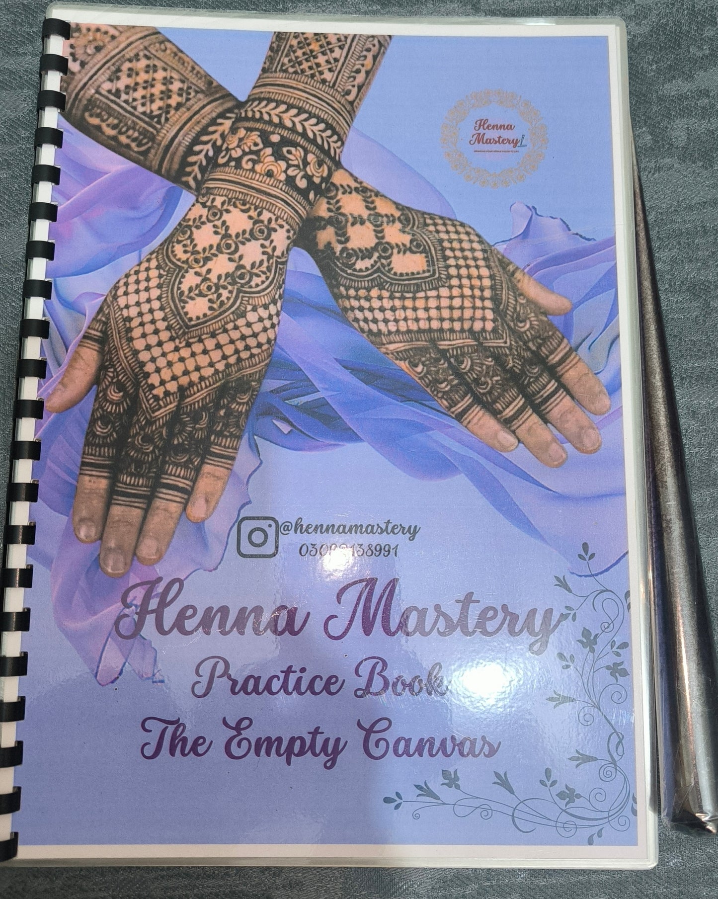Henna Reusable Tracing Book + FREE Practice Cone.( The Empty Canvas,Full Laminated)