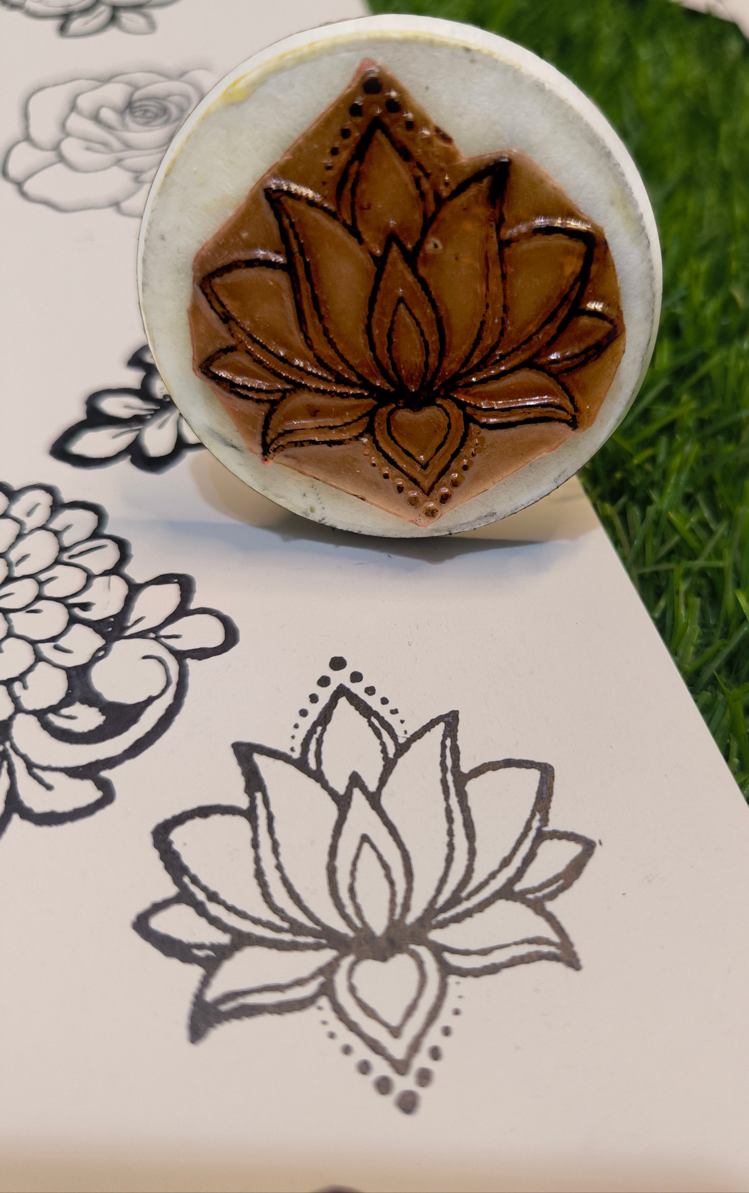 Reusable Mehandi/Henna Stamps Pack of 10 Beautiful Designs,Ink Pad and 1 Bridal Henna cone.