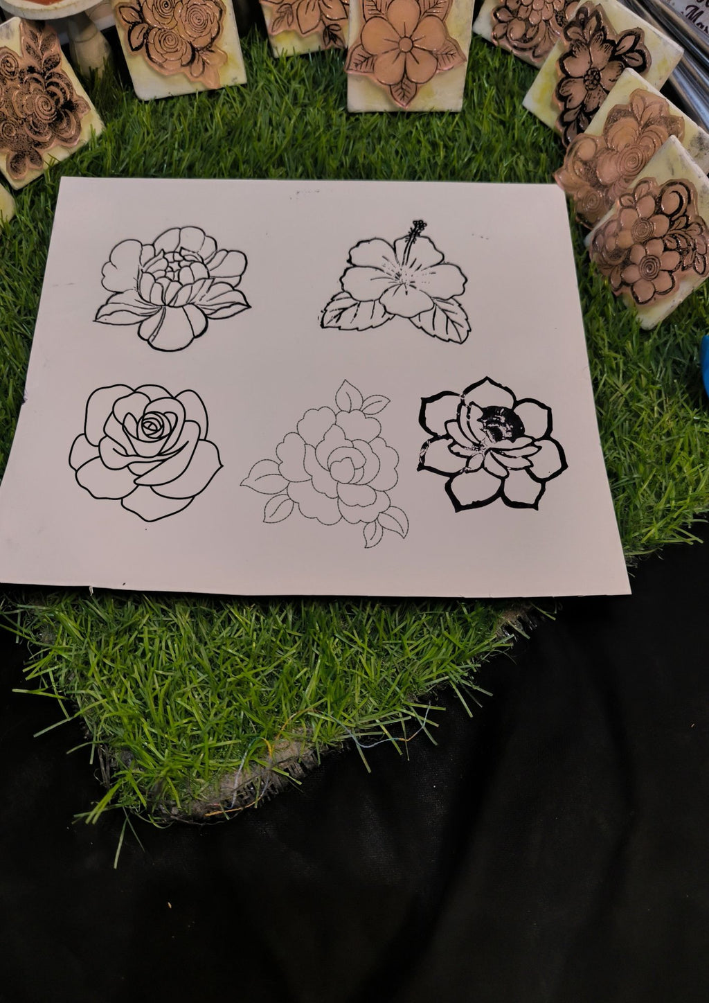 Reusable Mehandi/Henna Stamps Pack of 5  Beautiful Floral Designs and a Bridal Henna cone.