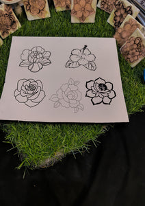 Reusable Mehandi/Henna Stamps Pack of 5  Beautiful Floral Designs and a Bridal Henna cone.