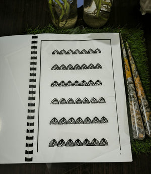 Henna Reusable Tracing Book + FREE Reusable Acrylic sheet and a Practice Cone. (Volume 3)