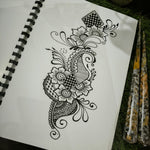 Henna Reusable Tracing Book + FREE Reusable Acrylic sheet and a Practice Cone. (Volume 3)