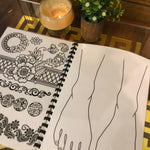 Henna Reusable Tracing Book + FREE Practice Cone.( Volume 1,Full Laminated)