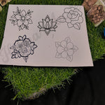 Reusable Mehandi/Henna Stamps Pack of 5  Beautiful Floral Designs and a Bridal Henna cone.