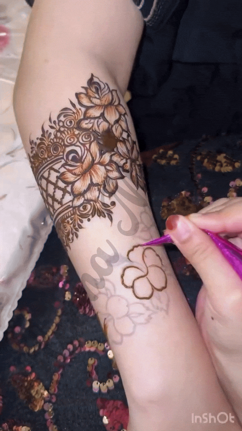 Reusable Mehandi/Henna Stamps Pack of 2 and a Bridal Henna cone.