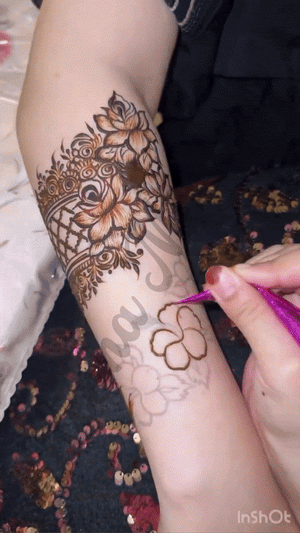 Reusable Mehandi/Henna Stamps Pack of 2 and a Bridal Henna cone.