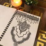 Bridal Henna Reusable Tracing Book + FREE Reusable Acrylic Sheet and a Practice Cone. (Volume 4)